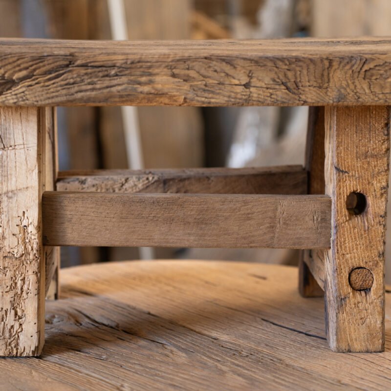 Düğme Eski Kestane Tabure